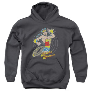 AN OFFCIALLY LICENSED DC SPINNING YOUTH HOODIE CHARCOAL