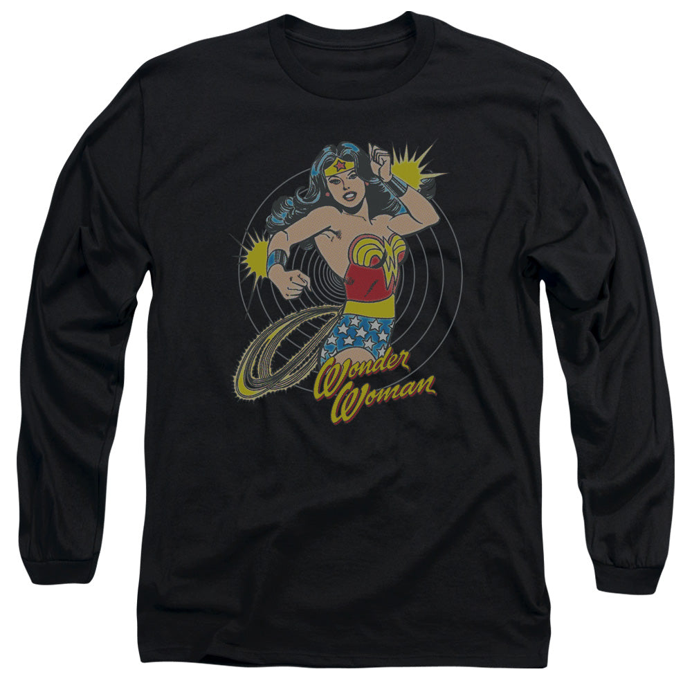 AN OFFCIALLY LICENSED DC SPINNING MEN'S LONG SLEEVE T-SHIRT BLACK