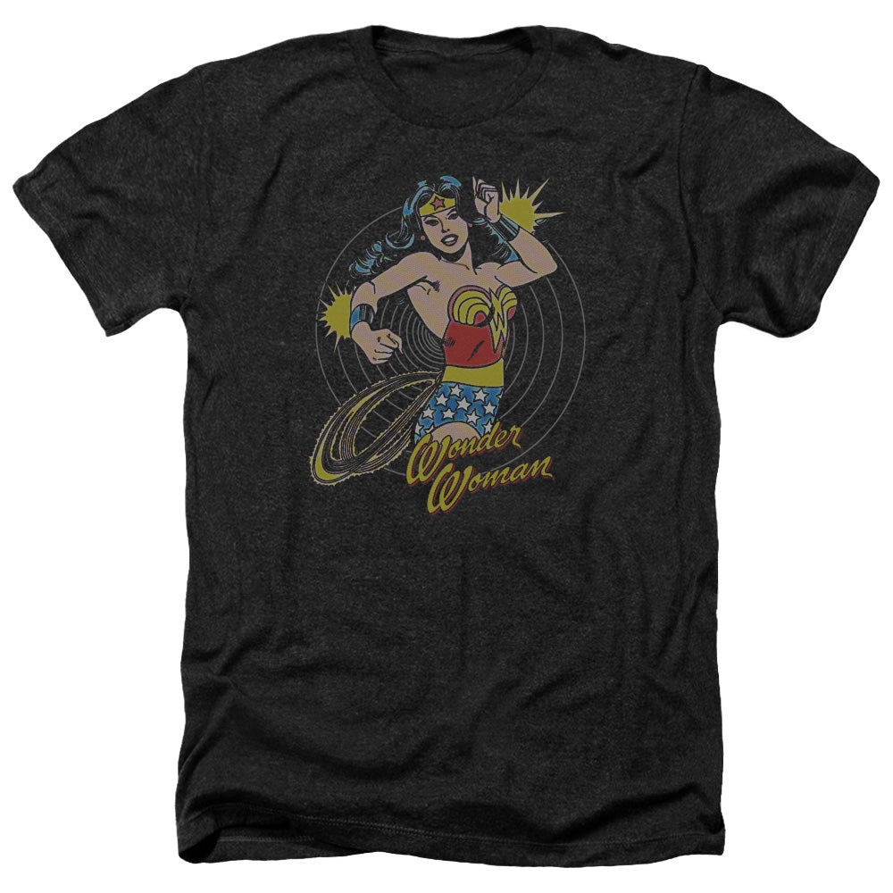 AN OFFCIALLY LICENSED DC SPINNING MEN'S HEATHER T-SHIRT CHARCOAL