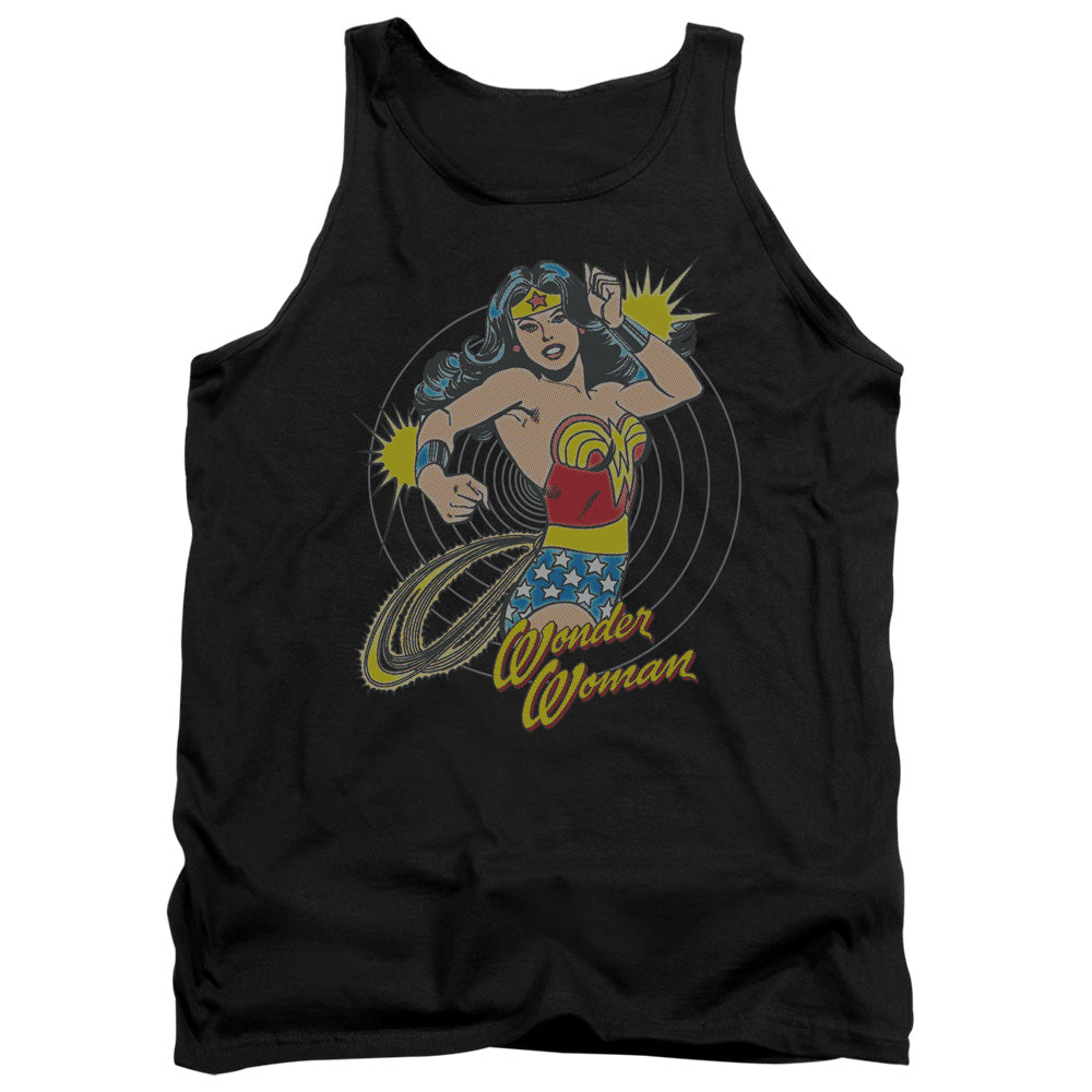 AN OFFCIALLY LICENSED DC SPINNING ADULT UNISEX TANK TOP BLACK