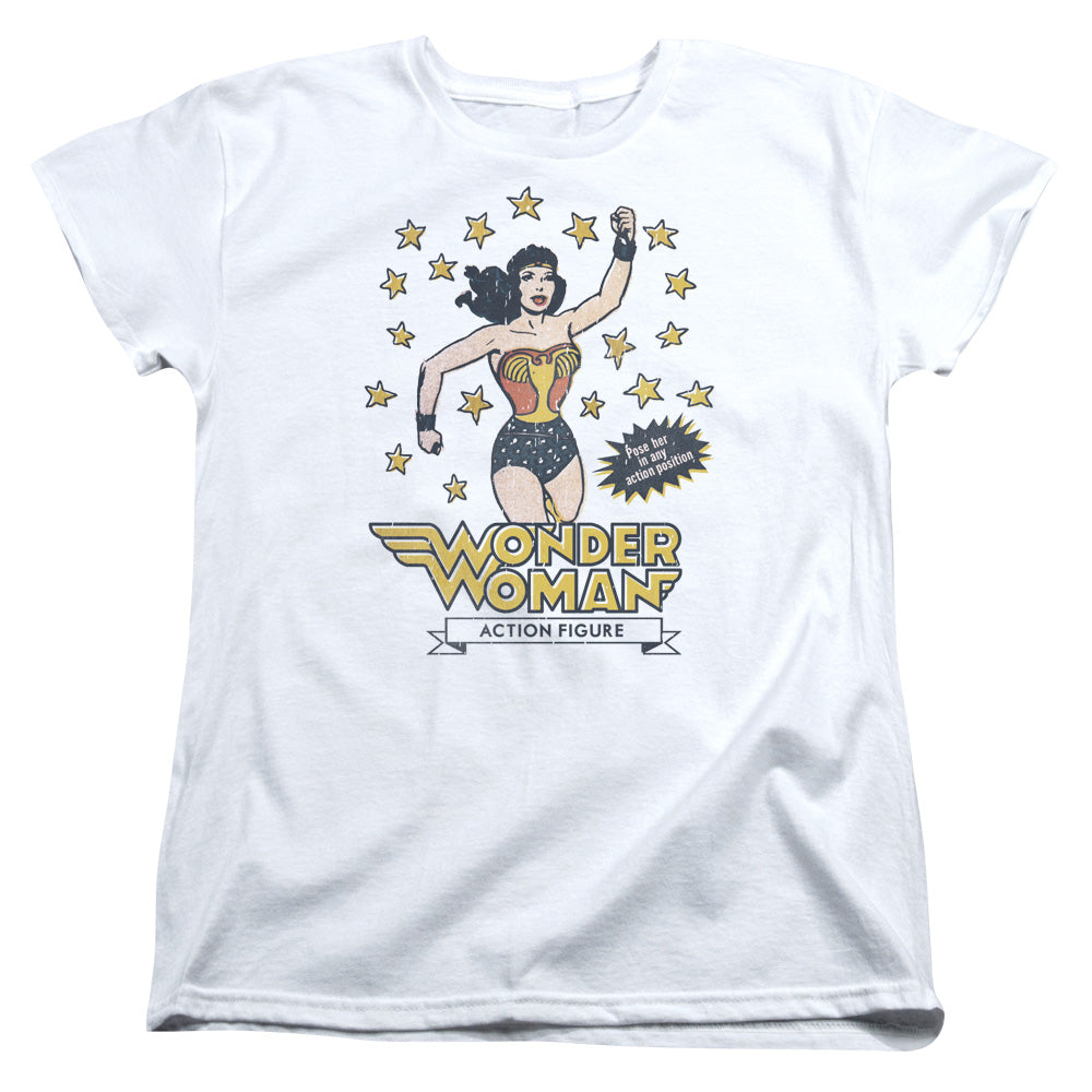 AN OFFCIALLY LICENSED DC ACTION FIGURE WOMEN'S REGULAR FIT T-SHIRT WHITE