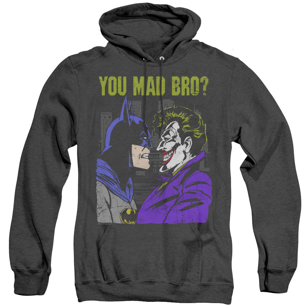 AN OFFCIALLY LICENSED DC MAD BRO ADULT UNISEX HEATHER PULLOVER HOODIE BLACK