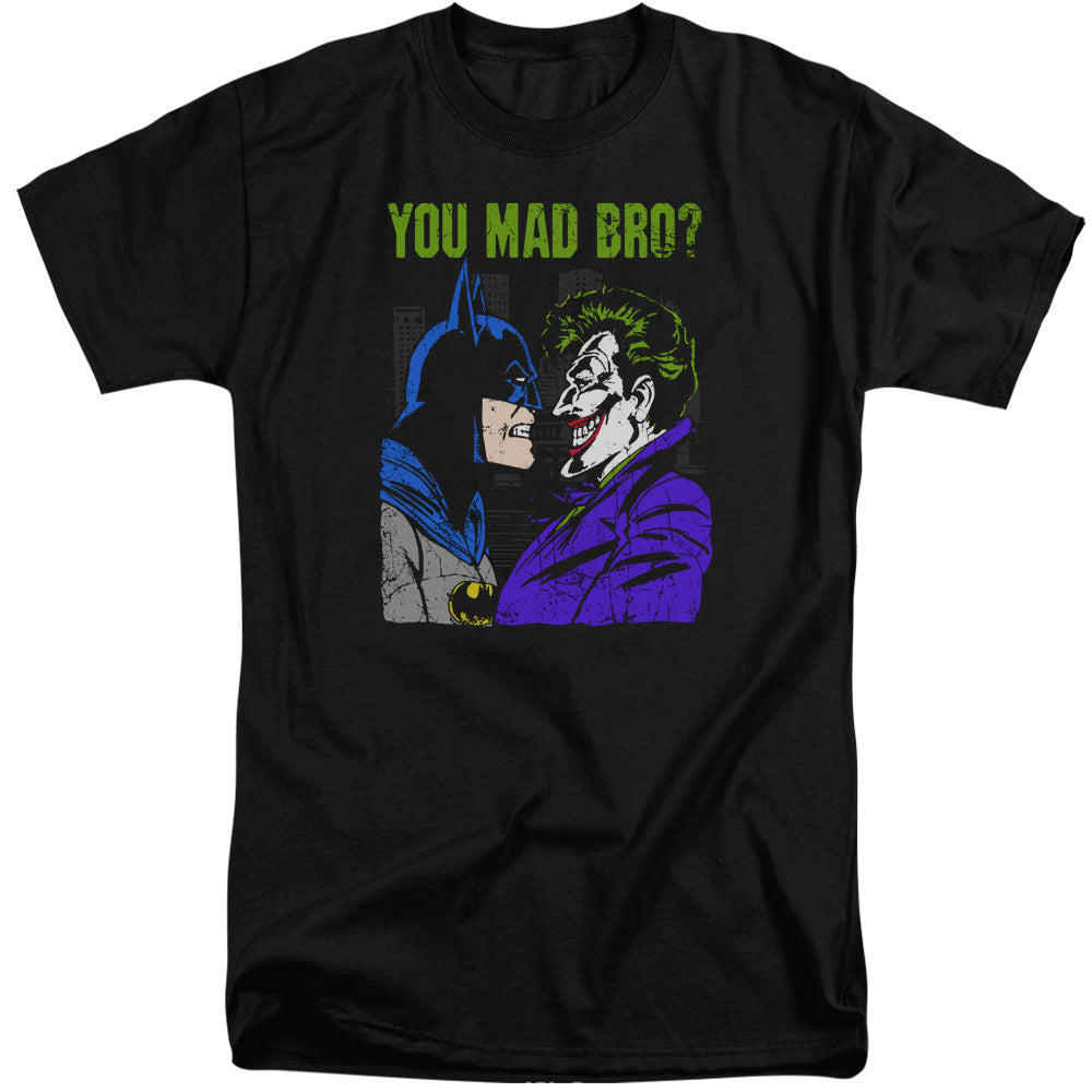 AN OFFCIALLY LICENSED DC MAD BRO MEN'S TALL FIT T-SHIRT BLACK
