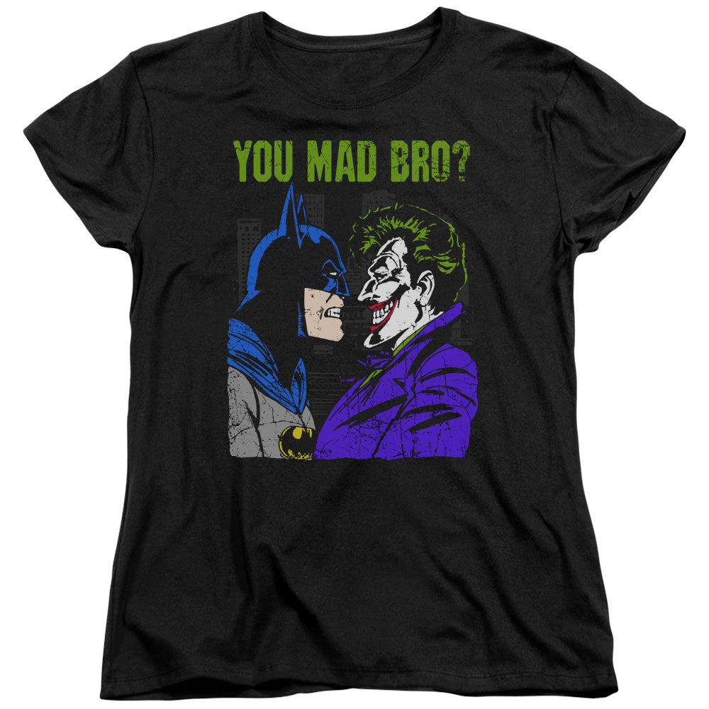 AN OFFCIALLY LICENSED DC MAD BRO WOMEN'S REGULAR FIT T-SHIRT BLACK