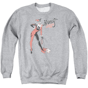 AN OFFCIALLY LICENSED DC HARLEY HAMMER ADULT UNISEX CREWNECK SWEATSHIRT ATHLETIC HEATHER