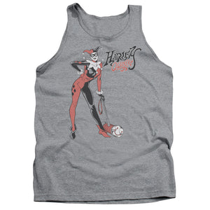AN OFFCIALLY LICENSED DC HARLEY HAMMER ADULT UNISEX TANK TOP ATHLETIC HEATHER