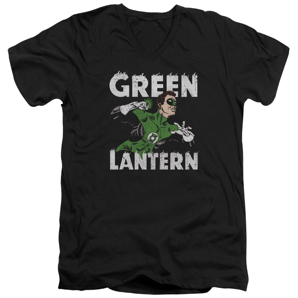 AN OFFCIALLY LICENSED DC HAL POWER MEN'S V-NECK T-SHIRT BLACK