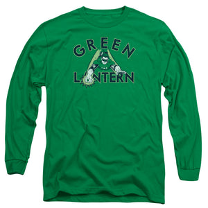 AN OFFCIALLY LICENSED DC IN FLIGHT MEN'S LONG SLEEVE T-SHIRT KELLY GREEN