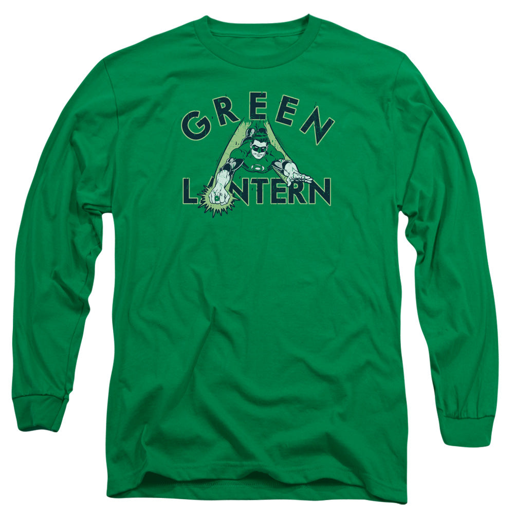 AN OFFCIALLY LICENSED DC IN FLIGHT MEN'S LONG SLEEVE T-SHIRT KELLY GREEN