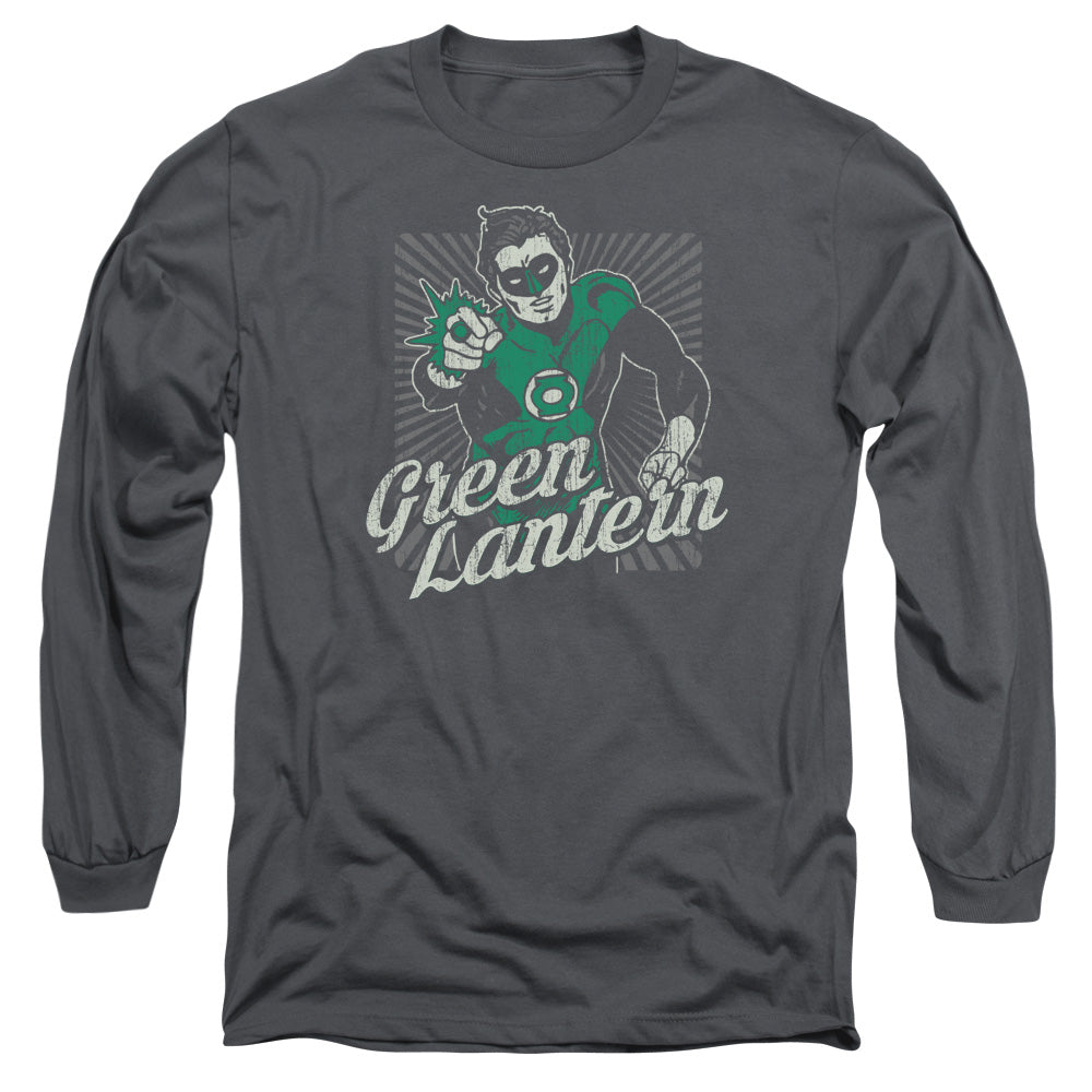 AN OFFCIALLY LICENSED DC RING RAYS MEN'S LONG SLEEVE T-SHIRT CHARCOAL