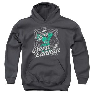 AN OFFCIALLY LICENSED DC RING RAYS YOUTH HOODIE CHARCOAL