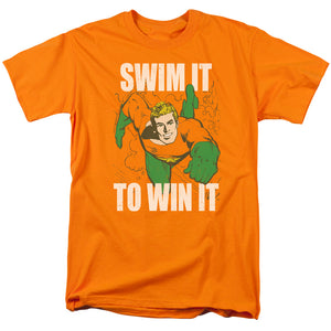 AN OFFCIALLY LICENSED DC SWIM IT MEN'S REGULAR FIT T-SHIRT ORANGE