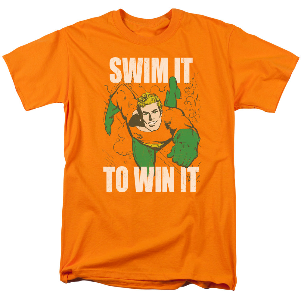 AN OFFCIALLY LICENSED DC SWIM IT MEN'S REGULAR FIT T-SHIRT ORANGE