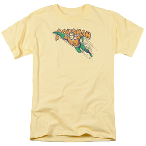 AN OFFCIALLY LICENSED DC SWIM THROUGH MEN'S REGULAR FIT T-SHIRT BANANA