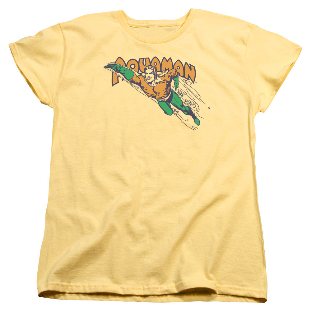 AN OFFCIALLY LICENSED DC SWIM THROUGH WOMEN'S REGULAR FIT T-SHIRT BANANA