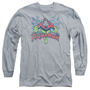 AN OFFCIALLY LICENSED DC SPLISH SPLASH MEN'S LONG SLEEVE T-SHIRT ATHLETIC HEATHER