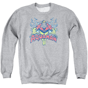 AN OFFCIALLY LICENSED DC SPLISH SPLASH ADULT UNISEX CREWNECK SWEATSHIRT ATHLETIC HEATHER