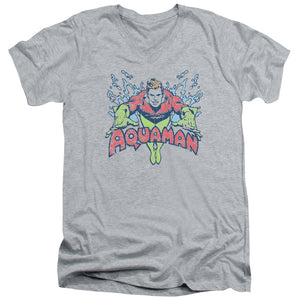 AN OFFCIALLY LICENSED DC SPLISH SPLASH MEN'S V-NECK T-SHIRT ATHLETIC HEATHER