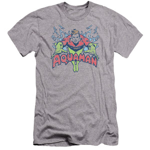 AN OFFCIALLY LICENSED DC SPLISH SPLASH MEN'S PREMIUM SLIM FIT T-SHIRT ATHLETIC HEATHER