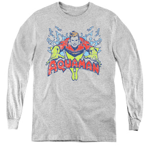 AN OFFCIALLY LICENSED DC SPLISH SPLASH YOUTH LONG SLEEVE T-SHIRT ATHLETIC HEATHER