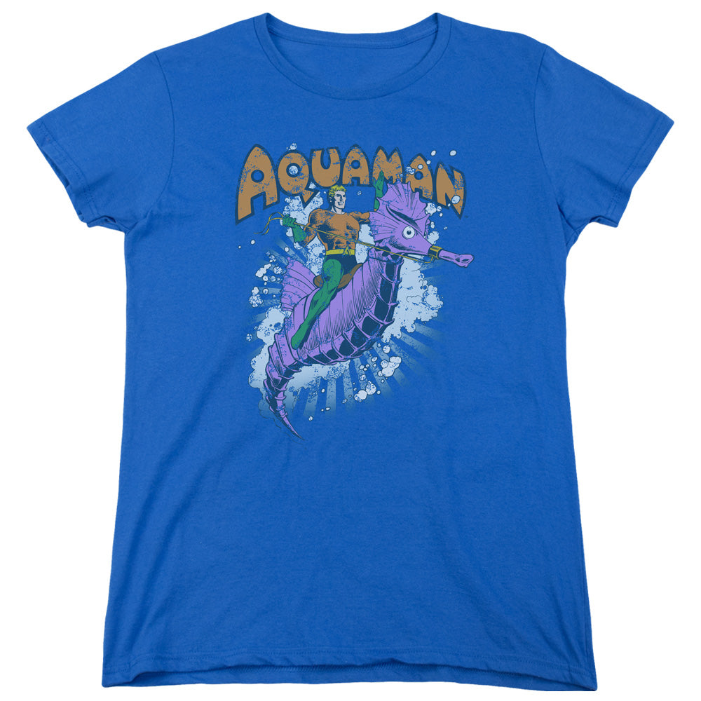 AN OFFCIALLY LICENSED DC RIDE FREE WOMEN'S REGULAR FIT T-SHIRT ROYAL