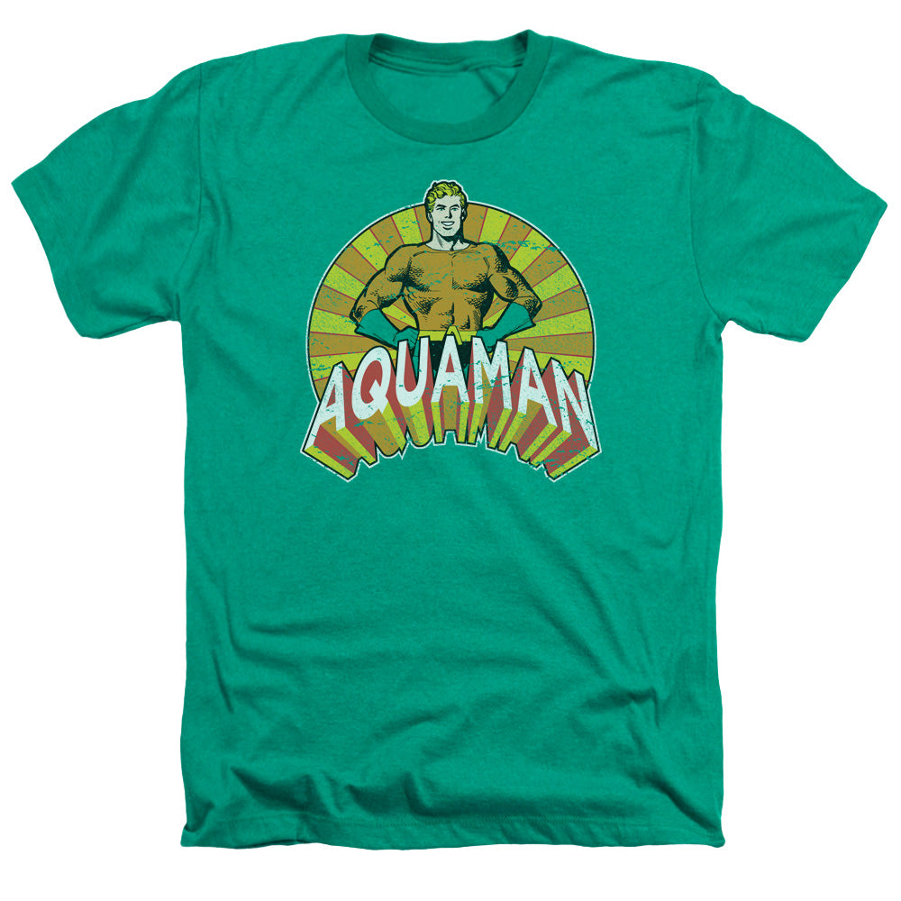 AN OFFCIALLY LICENSED DC ARMS AKIMBO MEN'S HEATHER T-SHIRT KELLY GREEN
