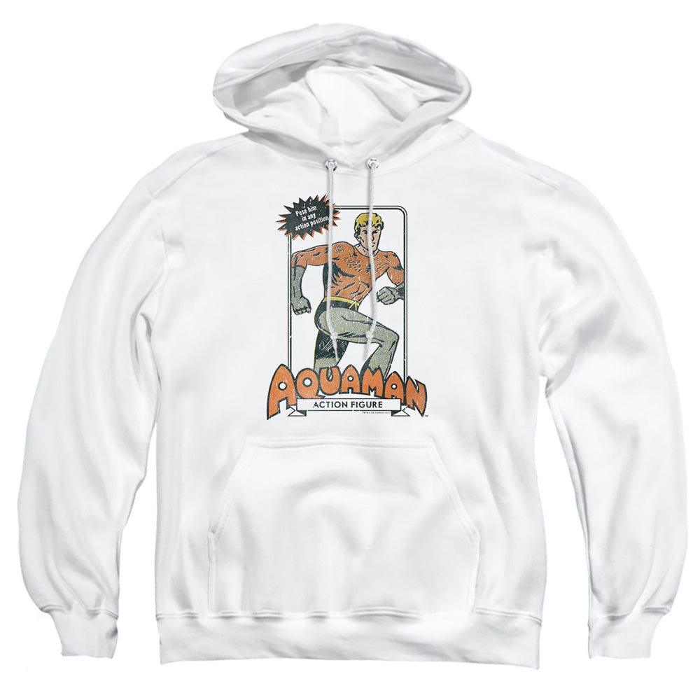 AN OFFCIALLY LICENSED DC AM ACTION FIGURE ADULT UNISEX PULLOVER HOODIE WHITE