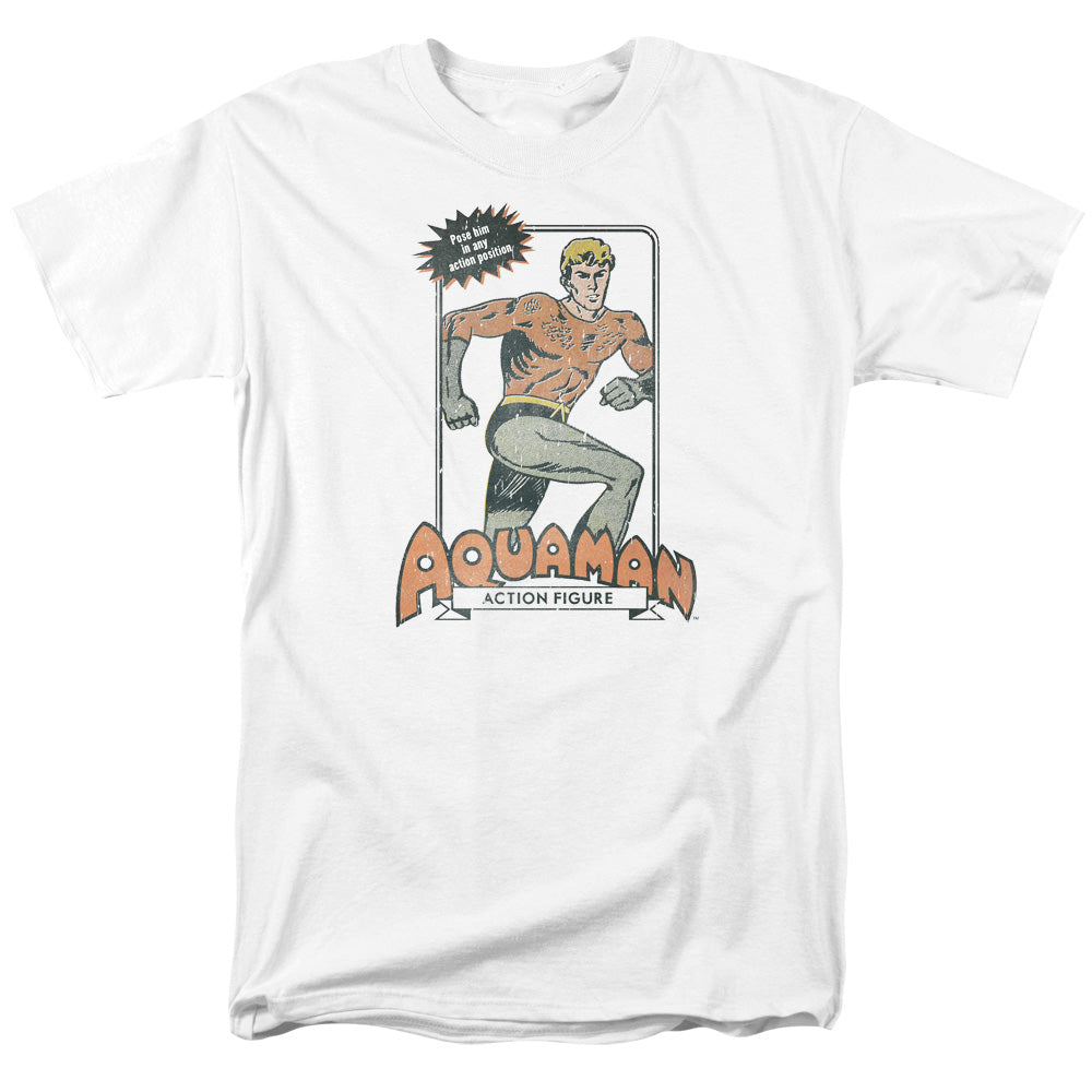 AN OFFCIALLY LICENSED DC AM ACTION FIGURE MEN'S REGULAR FIT T-SHIRT WHITE