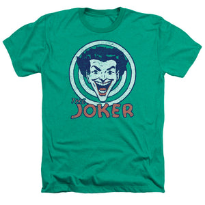AN OFFCIALLY LICENSED DC JOKE TARGET MEN'S HEATHER T-SHIRT KELLY GREEN
