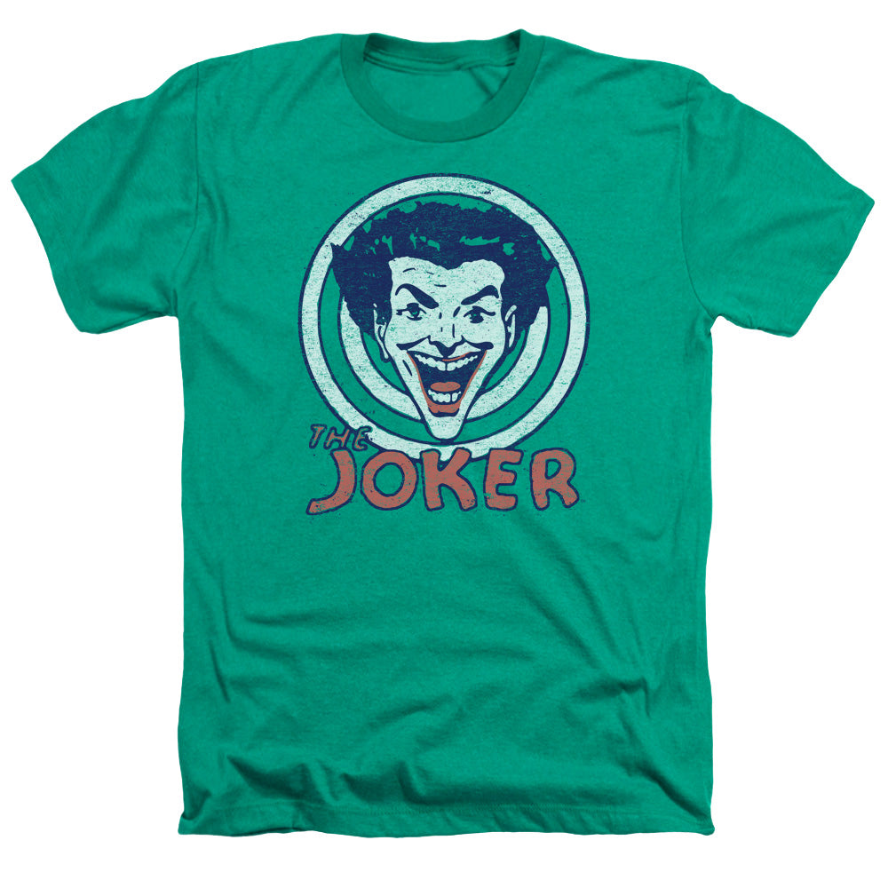 AN OFFCIALLY LICENSED DC JOKE TARGET MEN'S HEATHER T-SHIRT KELLY GREEN
