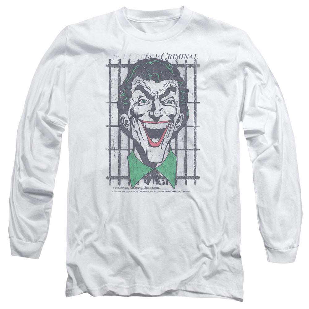 AN OFFCIALLY LICENSED DC CRIMINAL MEN'S LONG SLEEVE T-SHIRT WHITE