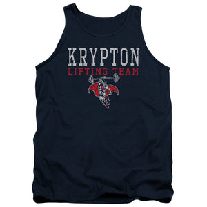 AN OFFCIALLY LICENSED DCO KRPTON LIFTING ADULT UNISEX TANK TOP NAVY