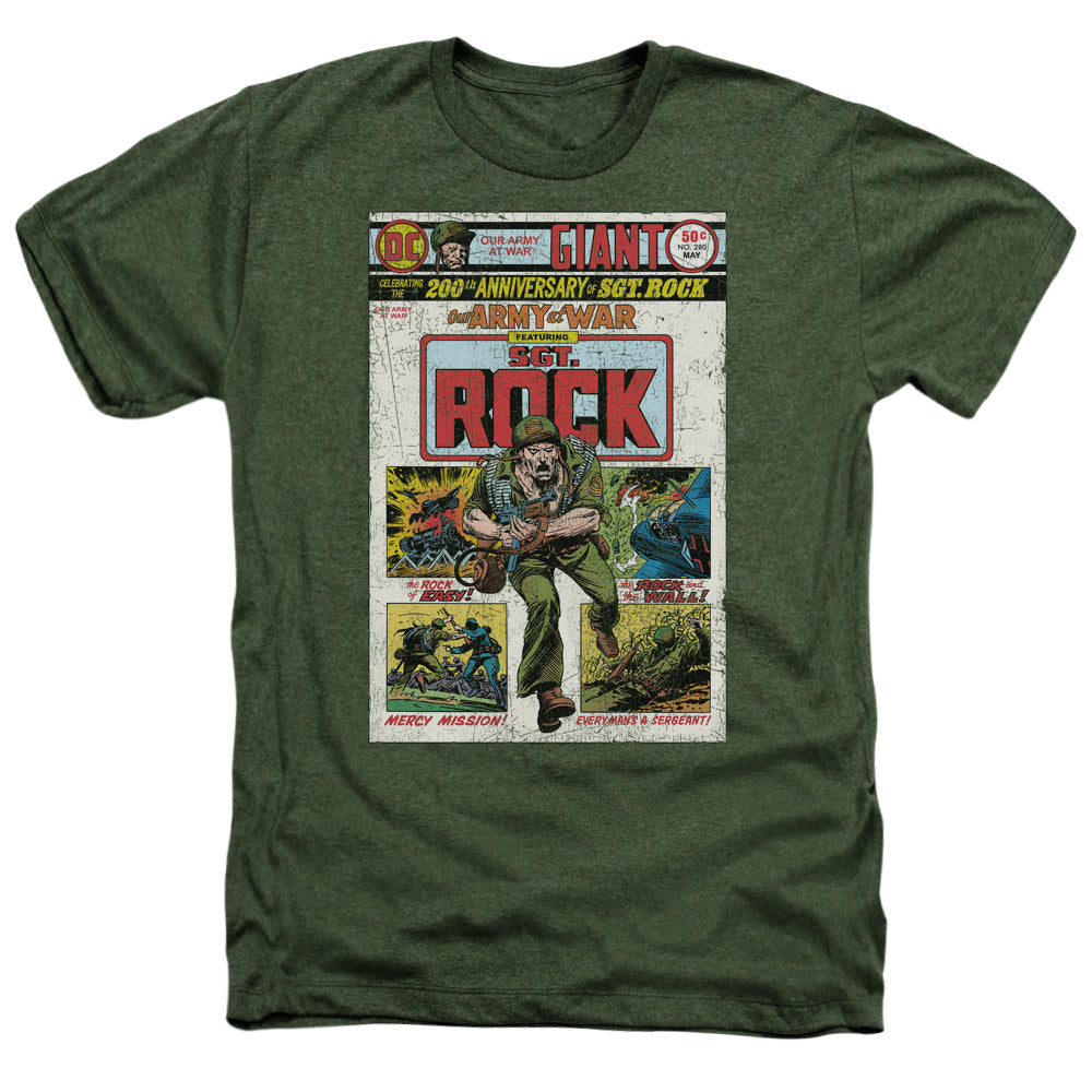 AN OFFCIALLY LICENSED DCO ST ROCK COVER MEN'S HEATHER T-SHIRT MILITARY GREEN