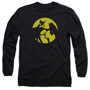AN OFFCIALLY LICENSED DCO BATMAN SPOTLIGHT MEN'S LONG SLEEVE T-SHIRT BLACK