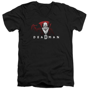 AN OFFCIALLY LICENSED DCO DEADMAN MEN'S V-NECK T-SHIRT BLACK