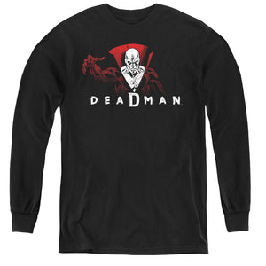 AN OFFCIALLY LICENSED DCO DEADMAN YOUTH LONG SLEEVE T-SHIRT BLACK