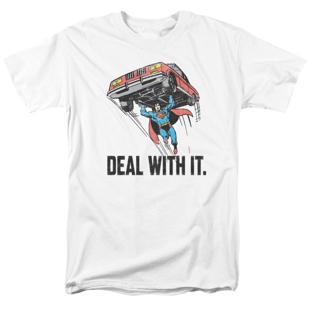 AN OFFCIALLY LICENSED DCO DEAL WITH IT MEN'S REGULAR FIT T-SHIRT WHITE