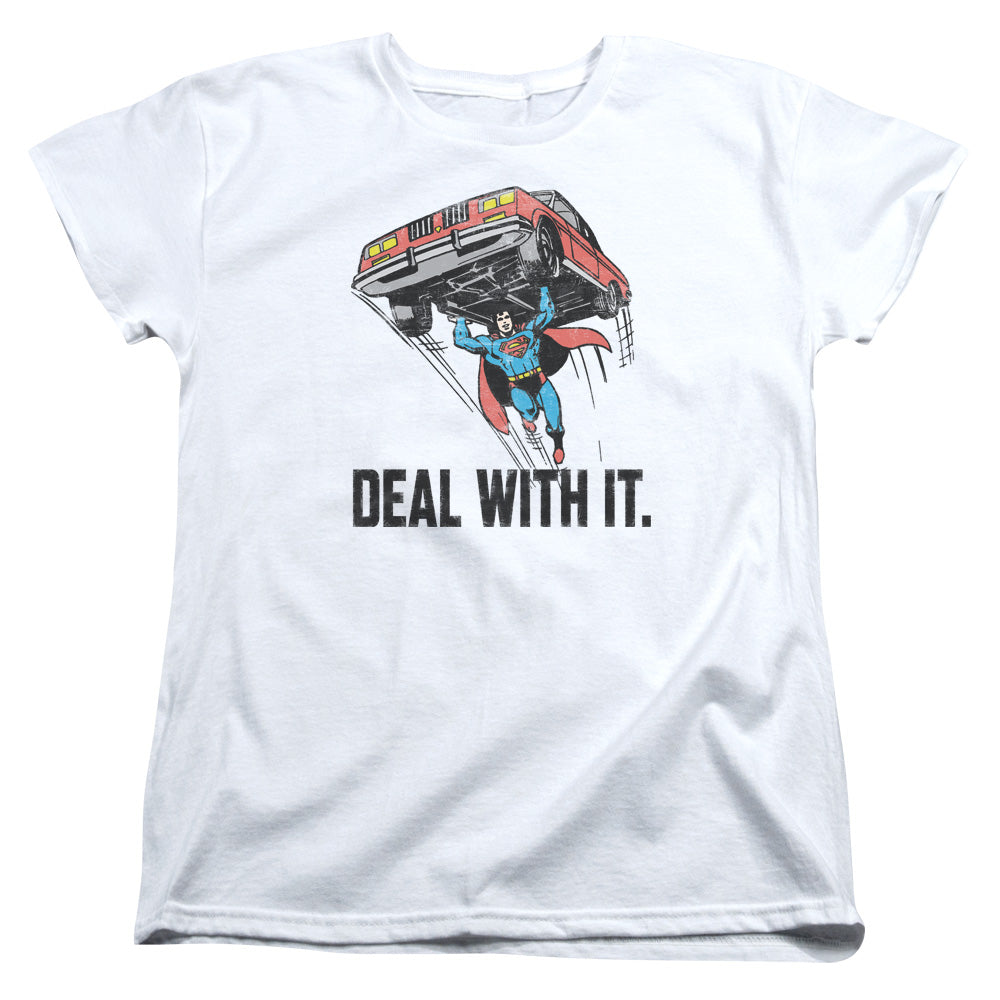 AN OFFCIALLY LICENSED DCO DEAL WITH IT WOMEN'S REGULAR FIT T-SHIRT WHITE