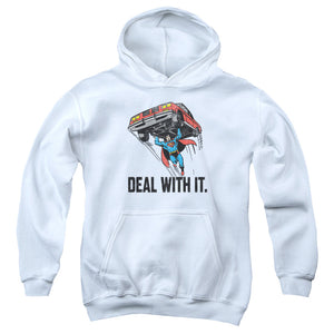 AN OFFCIALLY LICENSED DCO DEAL WITH IT YOUTH HOODIE WHITE