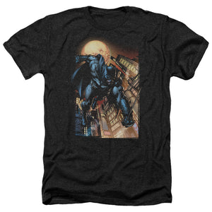 AN OFFCIALLY LICENSED BATMAN THE DARK KNIGHT #1 MEN'S HEATHER T-SHIRT CHARCOAL