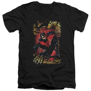AN OFFCIALLY LICENSED JLA NIGHTWING #1 MEN'S V-NECK T-SHIRT BLACK