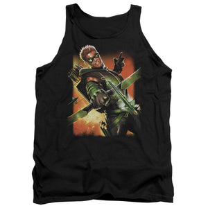 AN OFFCIALLY LICENSED JLA GREEN ARROW #1 ADULT UNISEX TANK TOP BLACK