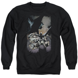 AN OFFCIALLY LICENSED BATMAN BATMAN #1 ADULT UNISEX CREWNECK SWEATSHIRT BLACK