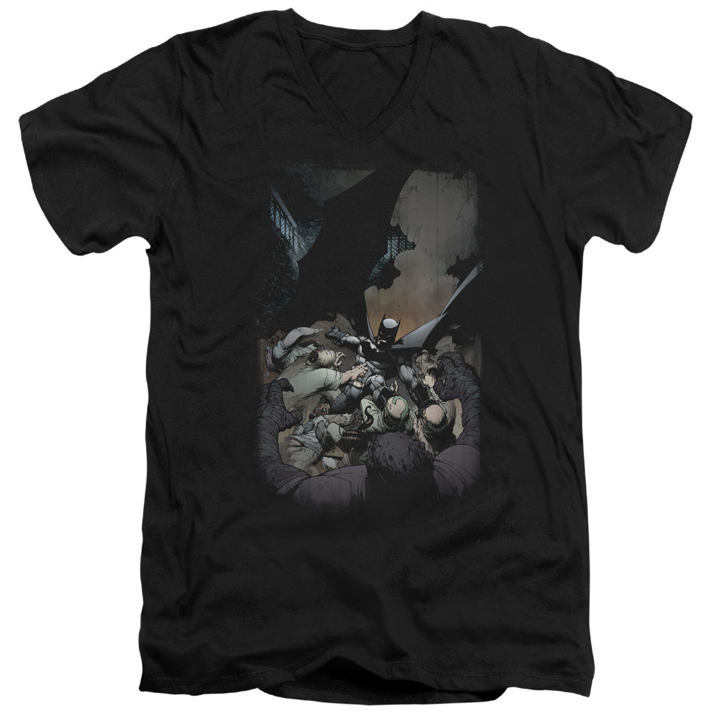 AN OFFCIALLY LICENSED BATMAN BATMAN #1 MEN'S V-NECK T-SHIRT BLACK