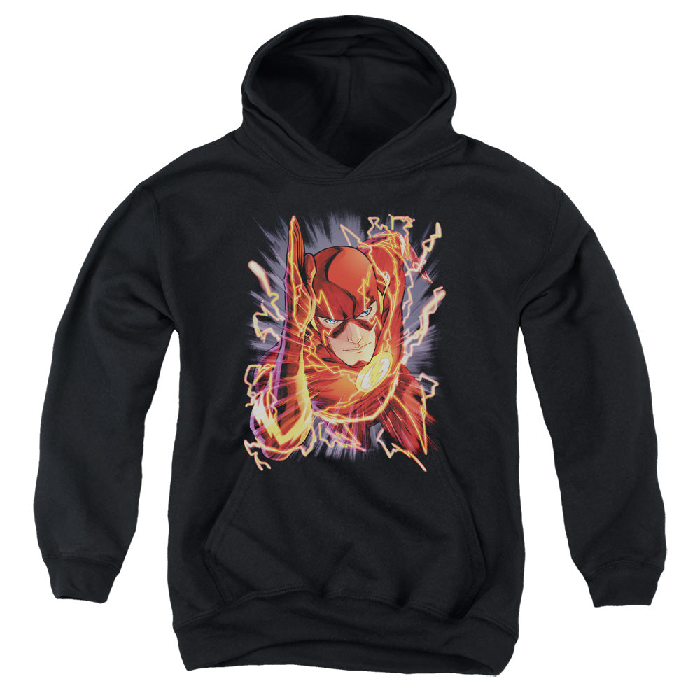 AN OFFCIALLY LICENSED JLA FLASH #1 YOUTH HOODIE BLACK