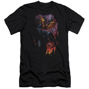 AN OFFCIALLY LICENSED BATMAN BATMAN & ROBIN #1 MEN'S PREMIUM SLIM FIT T-SHIRT BLACK