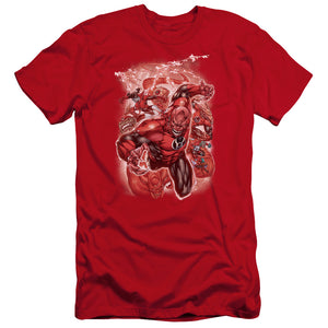 AN OFFCIALLY LICENSED GREEN LANTERN RED LANTERNS #1 MEN'S PREMIUM SLIM FIT T-SHIRT RED