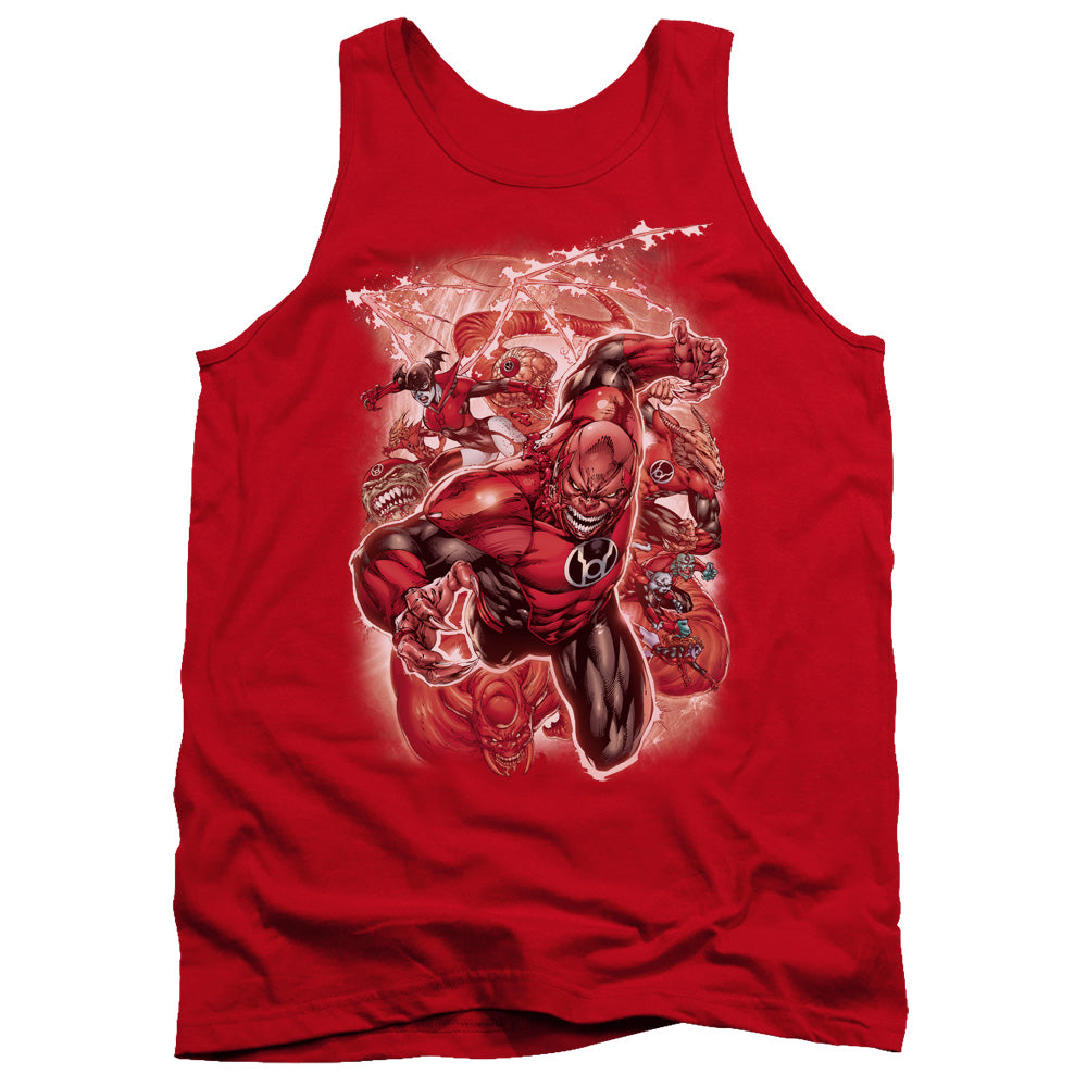 AN OFFCIALLY LICENSED GREEN LANTERN RED LANTERNS #1 ADULT UNISEX TANK TOP RED