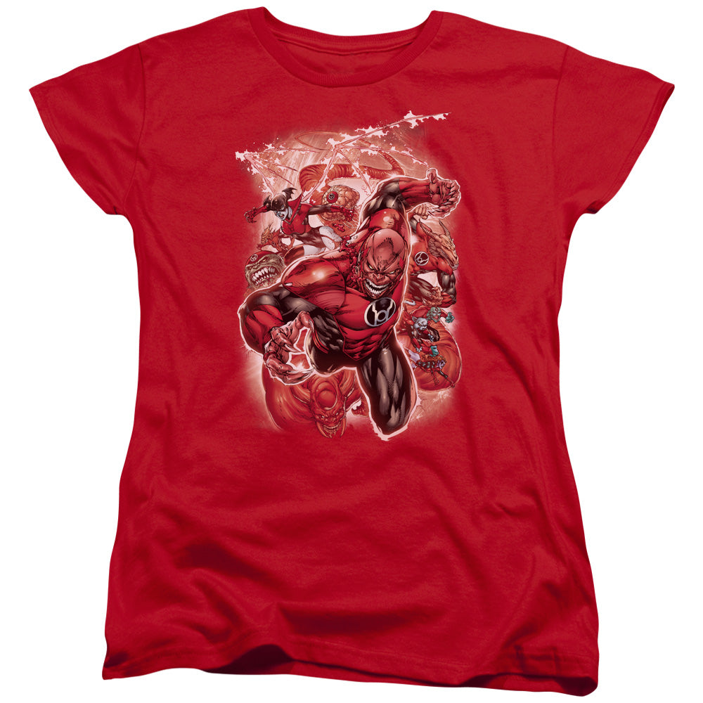 AN OFFCIALLY LICENSED GREEN LANTERN RED LANTERNS #1 WOMEN'S REGULAR FIT T-SHIRT RED