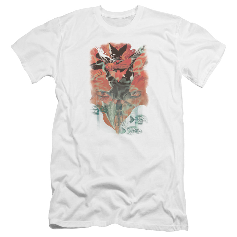 AN OFFCIALLY LICENSED BATMAN BATWOMAN #1 MEN'S PREMIUM SLIM FIT T-SHIRT WHITE